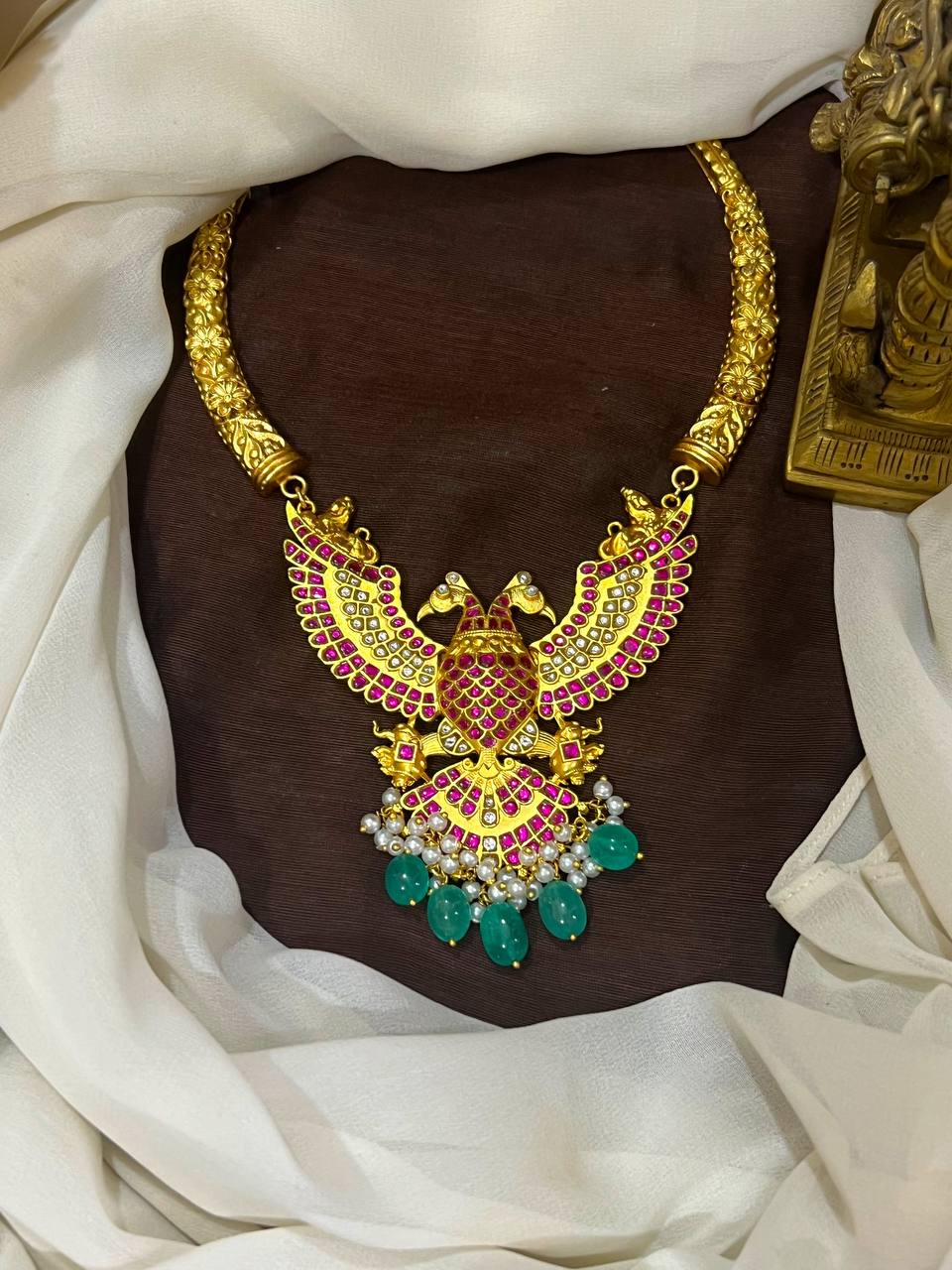 Jadau Gandaberunda Pendant  with Kante - KN007