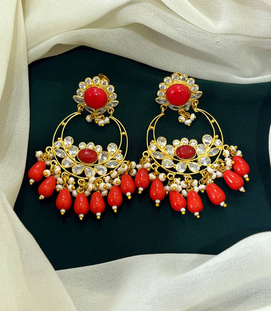 Kampu Chand Bali Kundan Earrings- KE0063