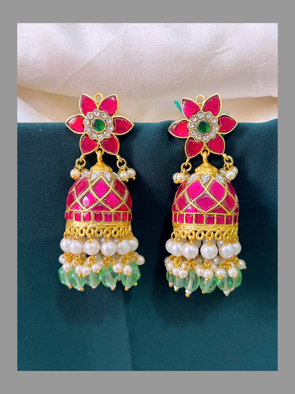 Ruby Flower Jimikki in Kundan - KE00166