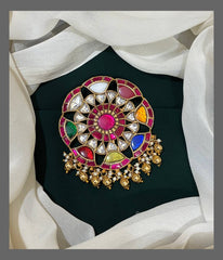 Multi Color Pendent in kundan - KP0075