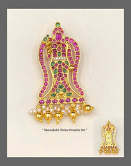 Meenakshi Amman Pendant in Kempu - NP0031
