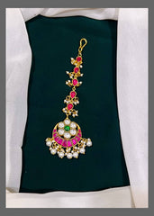 Jadau Kundan Rain Drop Chain With Moon Drop Down - HA0010