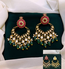Jadau Designer ChandBali Hanging With Screwback - KE00340