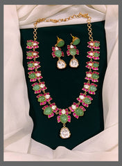 Beautiful Lotus Necklace In Kundan - KN00401