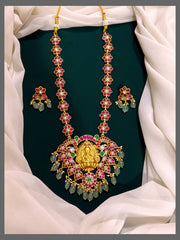 Lakshmi With Ruby Flower Haram In Kundan - KH00263