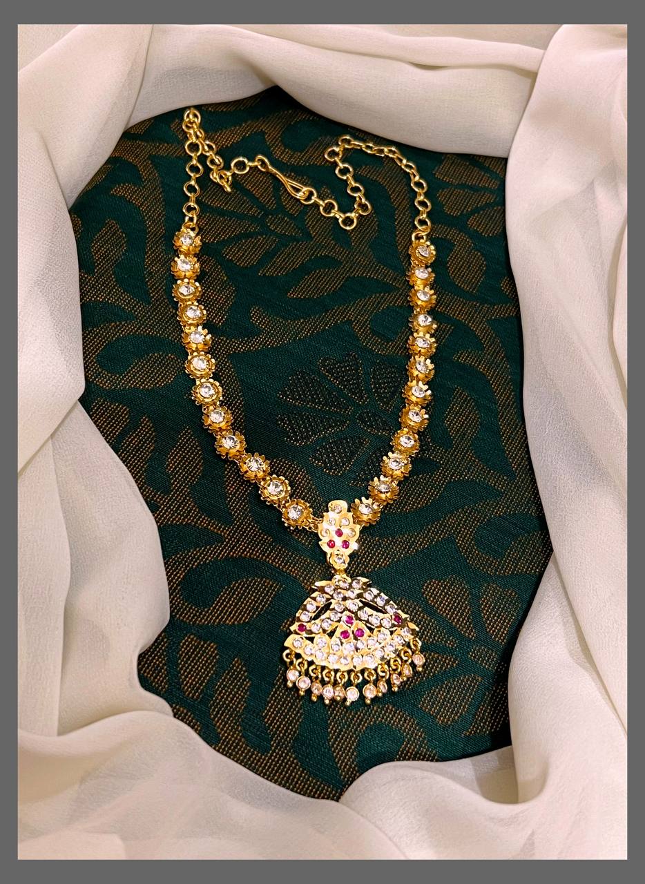 Vintage Panchaloham  Collection Flower Shape Necklace In Nakshi - NN00344