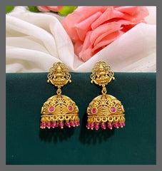 Antique Lakshmi Jhumki In Nakshi - NE00422