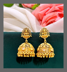 Antique Lakshmi Jhumki In Nakshi - NE00422