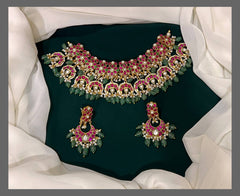 Beautiful Flower With Chandbali Necklace In Kundan - KN00450