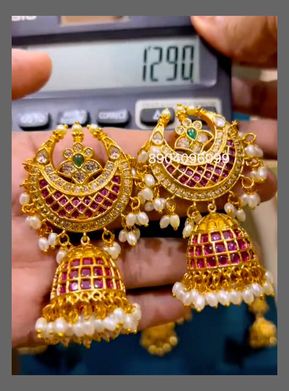 Kempu Jhumki In Nakshi - NE00445