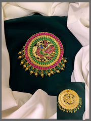 Multi Peacock Kundan Pendent - KP00120