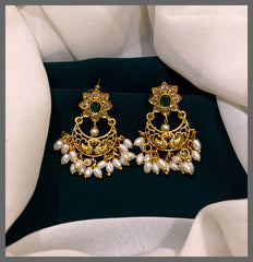 Rice Pearl Earrings In Nakshi - NE00450