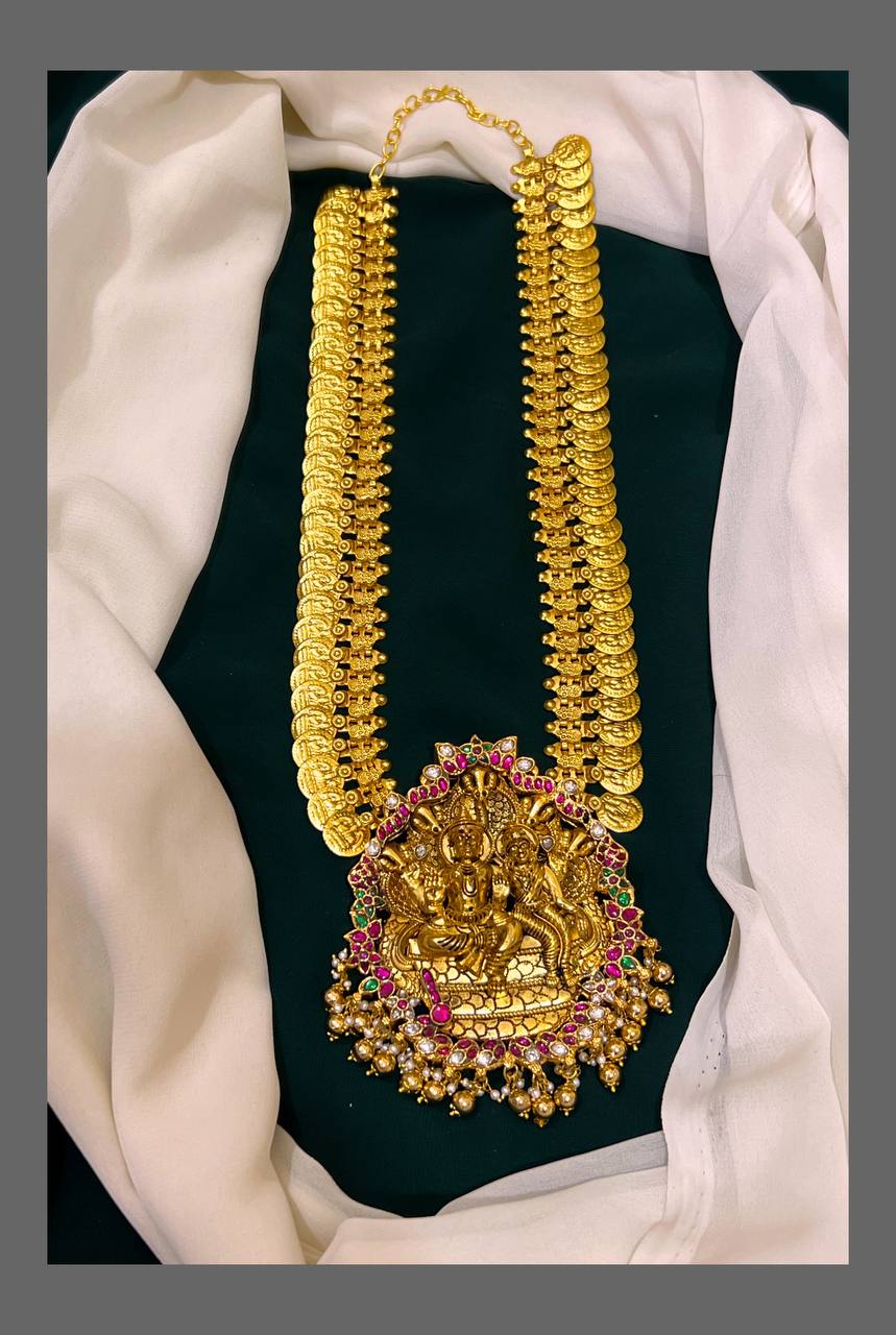 Kasu Haram With Vishnu and Lakshmi Pendent - KH00276