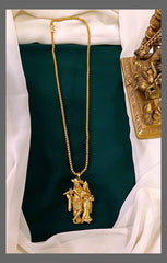 Radha Krishna Pendent With Chain In Nakshi - NN00432