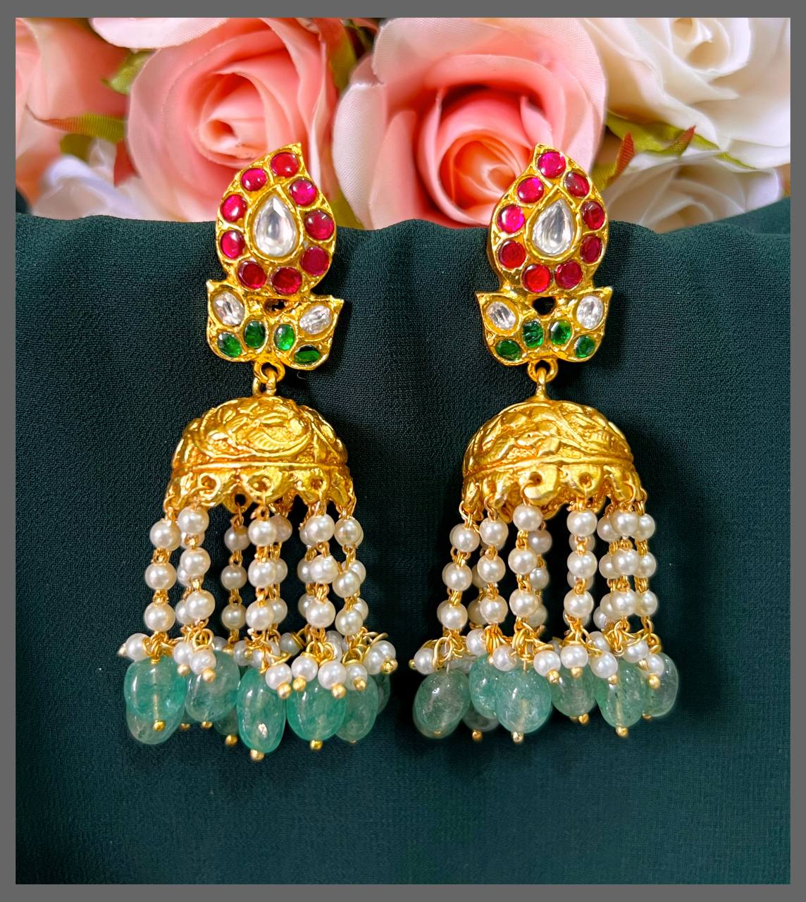 Mango Jhumki Earring In Kundan - KE00478