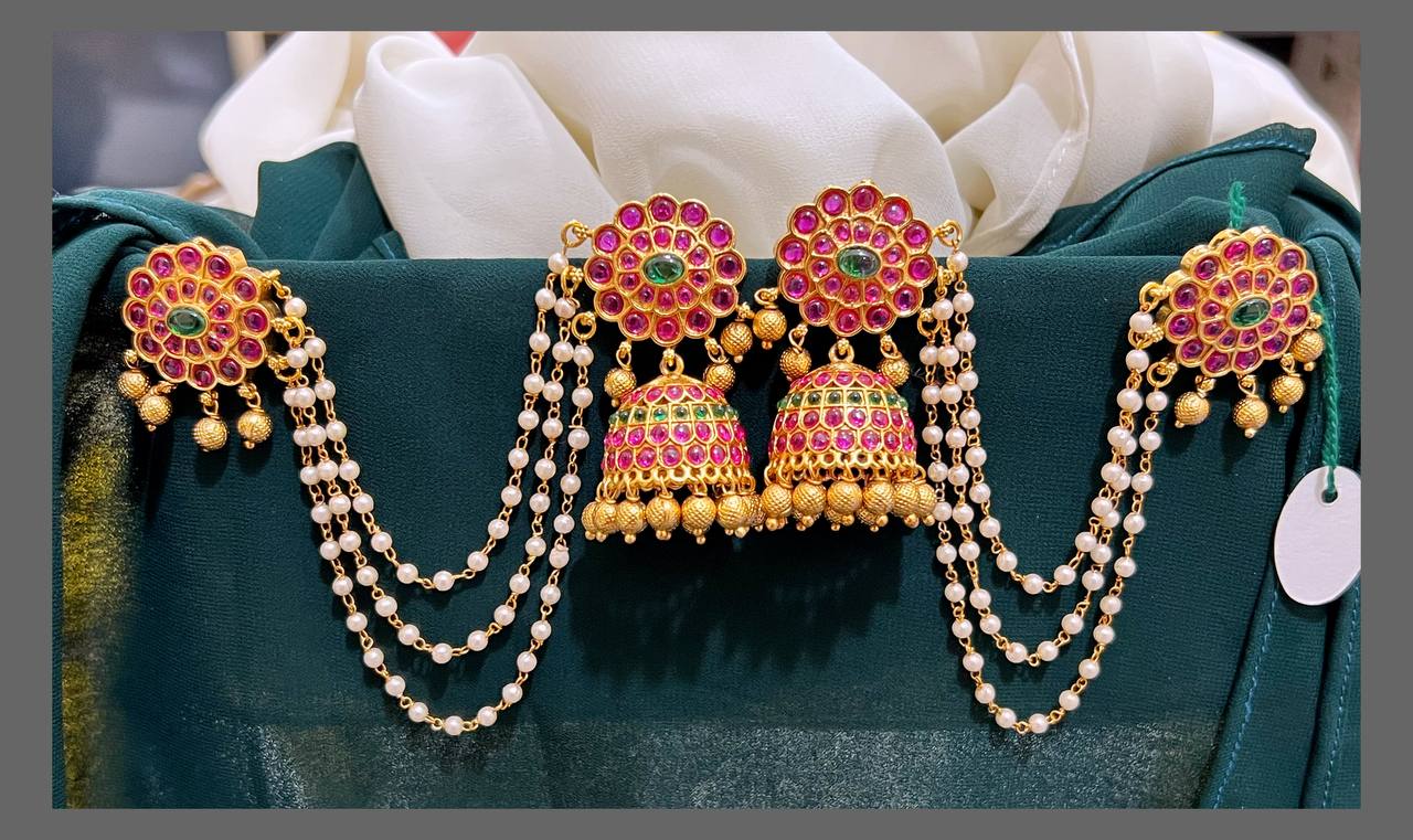 Kempu Jhumki With Matilu - NE00488