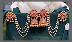 Kempu Jhumki With Matilu - NE00488