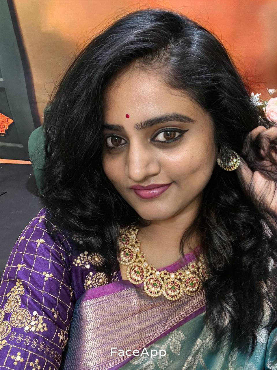 Bottu mala multi color in Kundan - KN00364