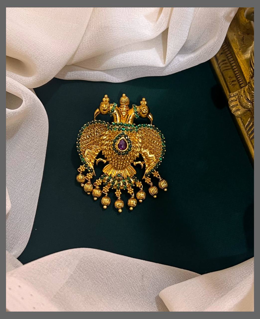 Peafowls Pendent in Kunda - KP0040