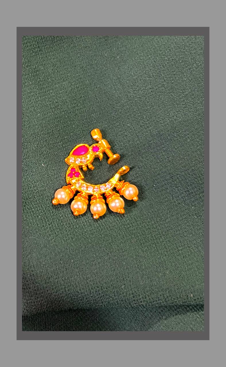 Small Ruby Parrot Nose Ring - NR0054