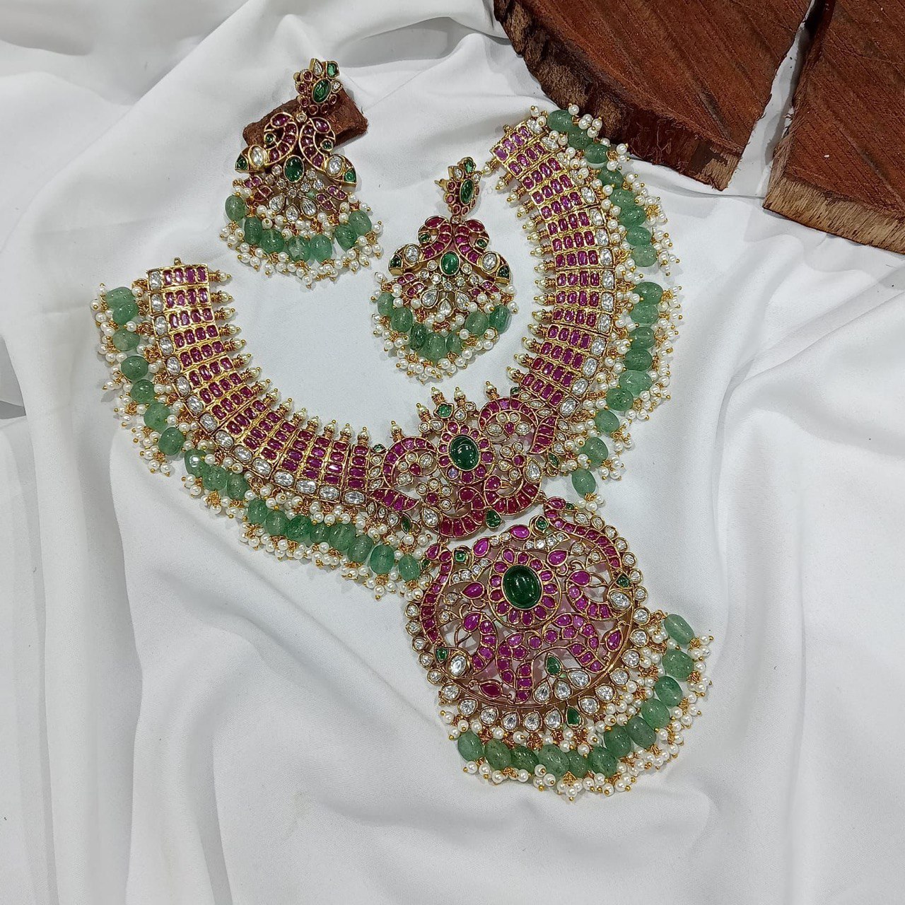 Beautiful Ruby Nakshi Necklace - NN00454