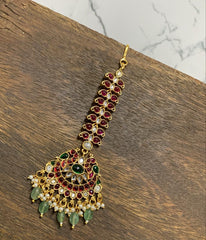 Antique Ruby Maang Tikka - HA00143
