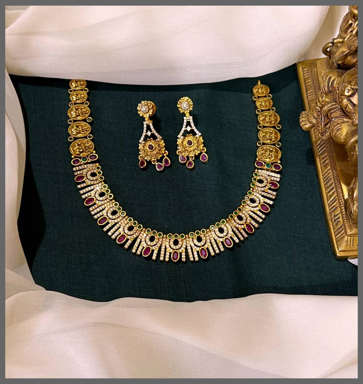 Multicolor Stone Neckalce In Nakshi - NN00461