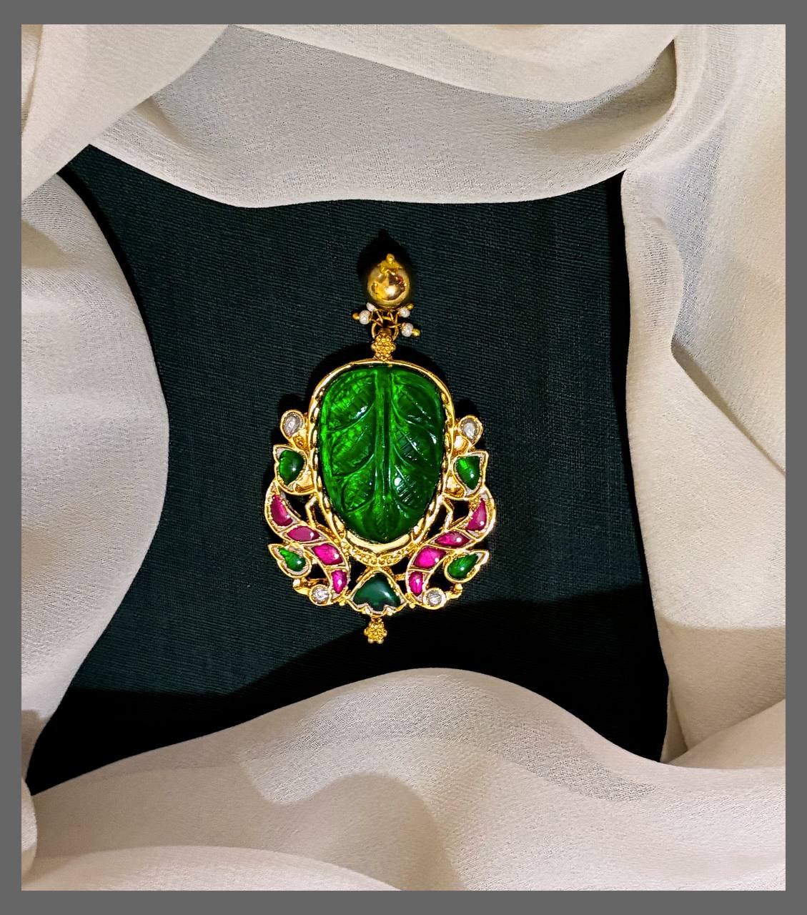 Peacock Kundan Pendent - KP00162