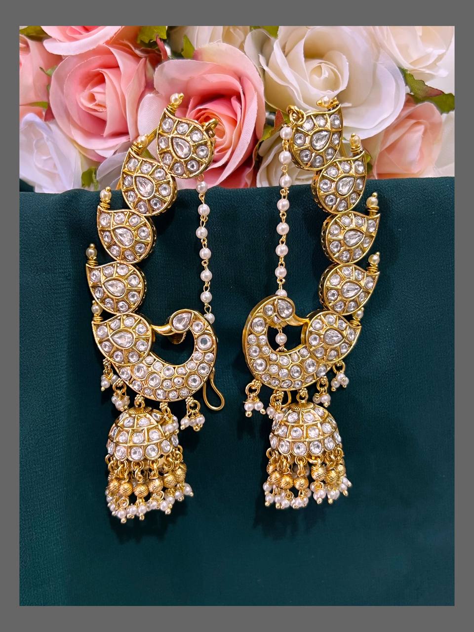 Peacock Earcuff In Nakshi - NE00509