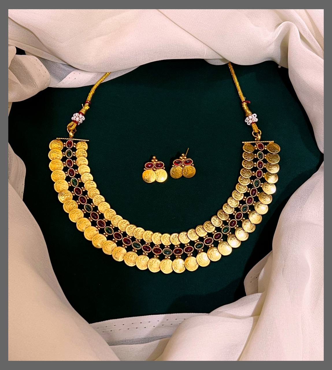 Lakshmi Kasu Necklace In Nakshi - NN00495