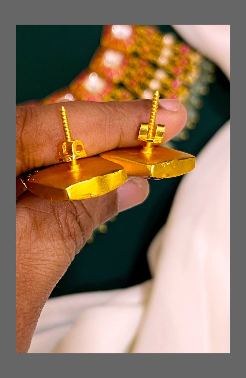 Ruby Kundan Necklace With Lakshmi - KN00477