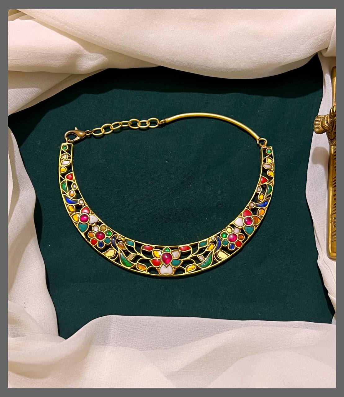 Navratna Flower Necklace - NN00517