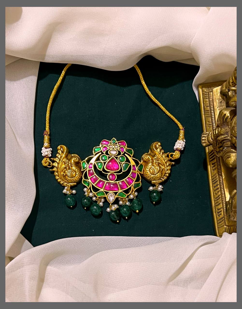 Peacock Kundan Necklace - KN00484