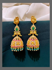 Peacock Jhumki In Nakshi - NE00519
