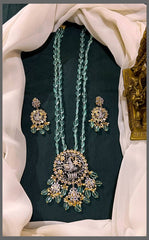 Sky Blue Pearl Haram With Pendent - PB00214