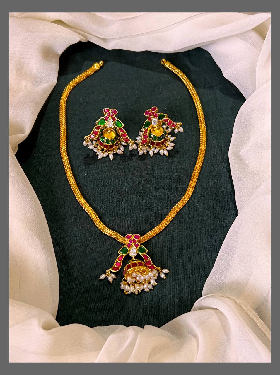 Nanu Chain With Kundan Pendent - KN00501