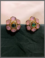 Turquoise blue Stud Earring in Victorian - VE00174