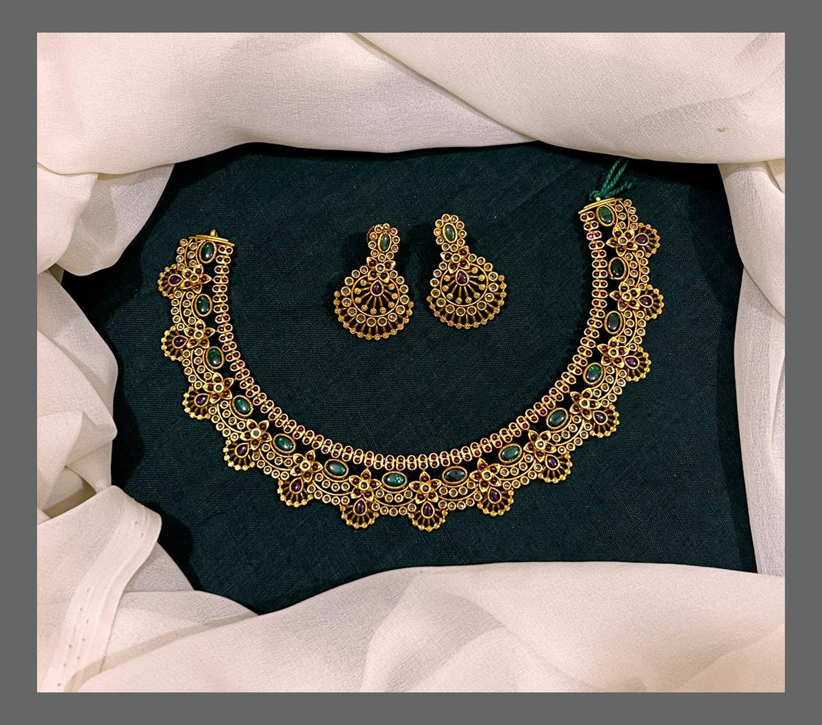 Antique Multi colour Necklace in Nakshi - NN00536