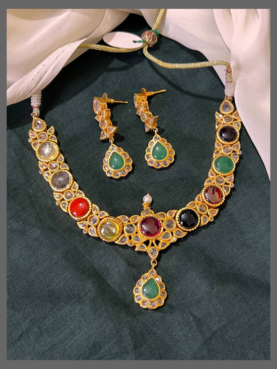 Gem Stones  Necklace in Nakshi - NN00570