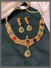Gem Stones  Necklace in Nakshi - NN00570