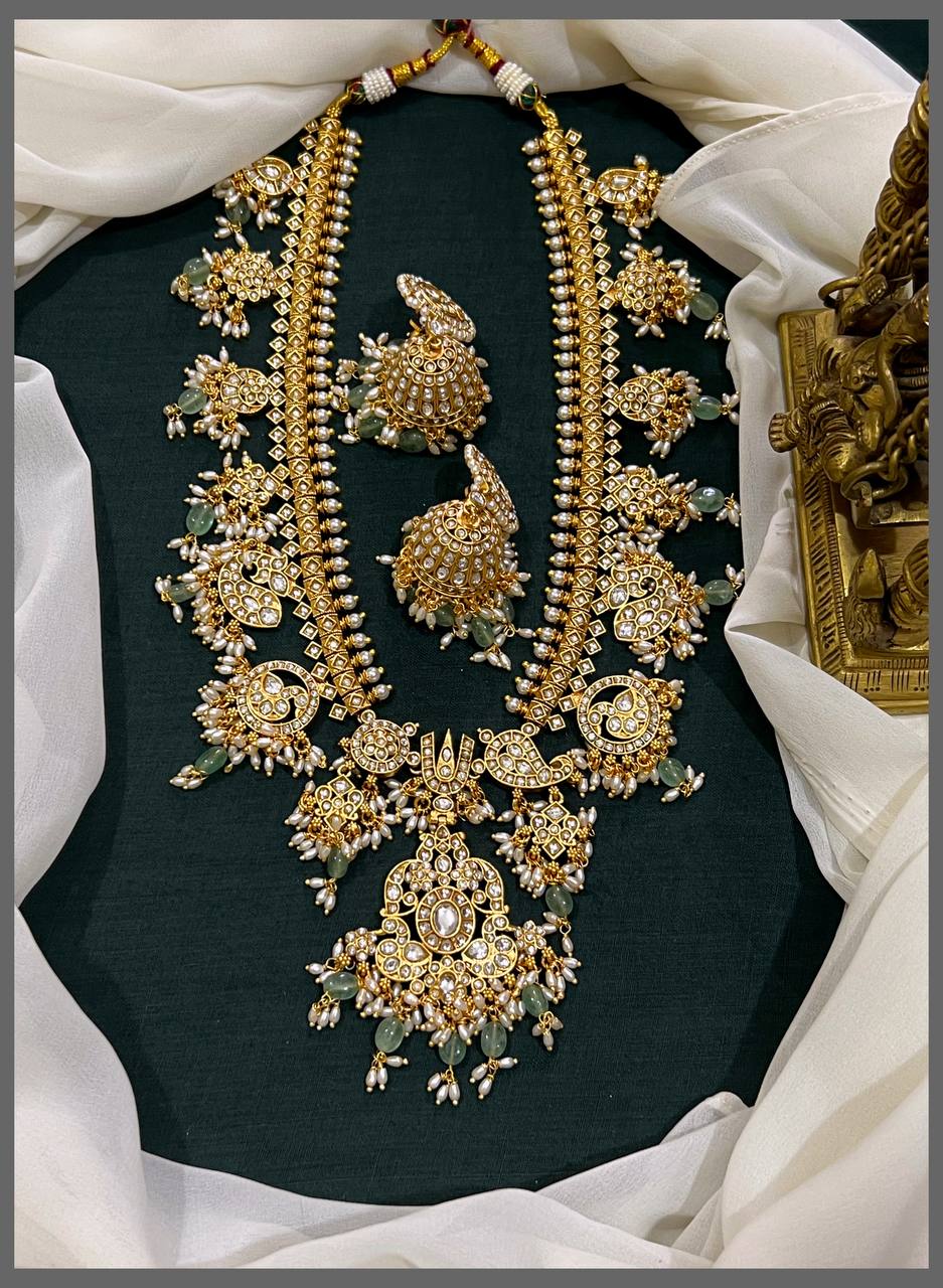 Guttipusalu  Ambani Set  Haram With Pearls - KH00332