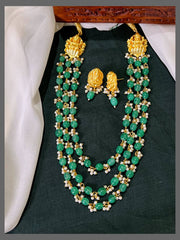 Trible Layer Green Beads Haram - PB00476