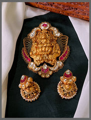 Lakshmi Kundan Pendant With Jhumki - KP00183
