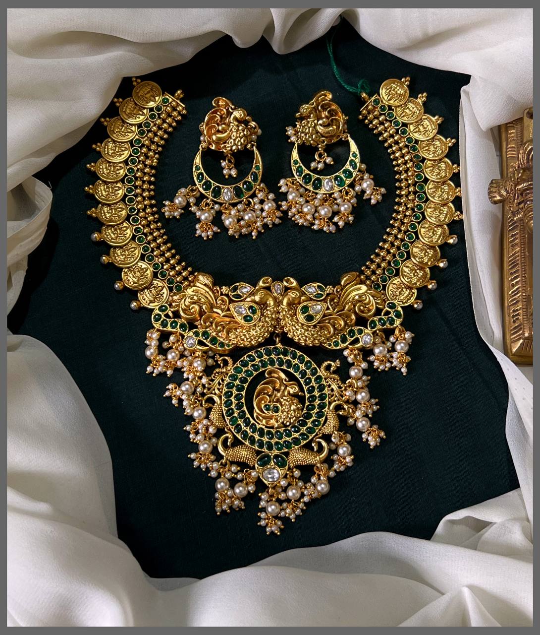 Lakshmi Kaasu and Peacock Necklace In Nakshi - NN00746