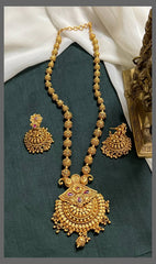 Gold Pearl Haram With Jhumki - PB00493