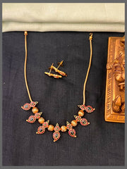 Multicolor Mango and Pearl Necklace In Nakshi - NN00784