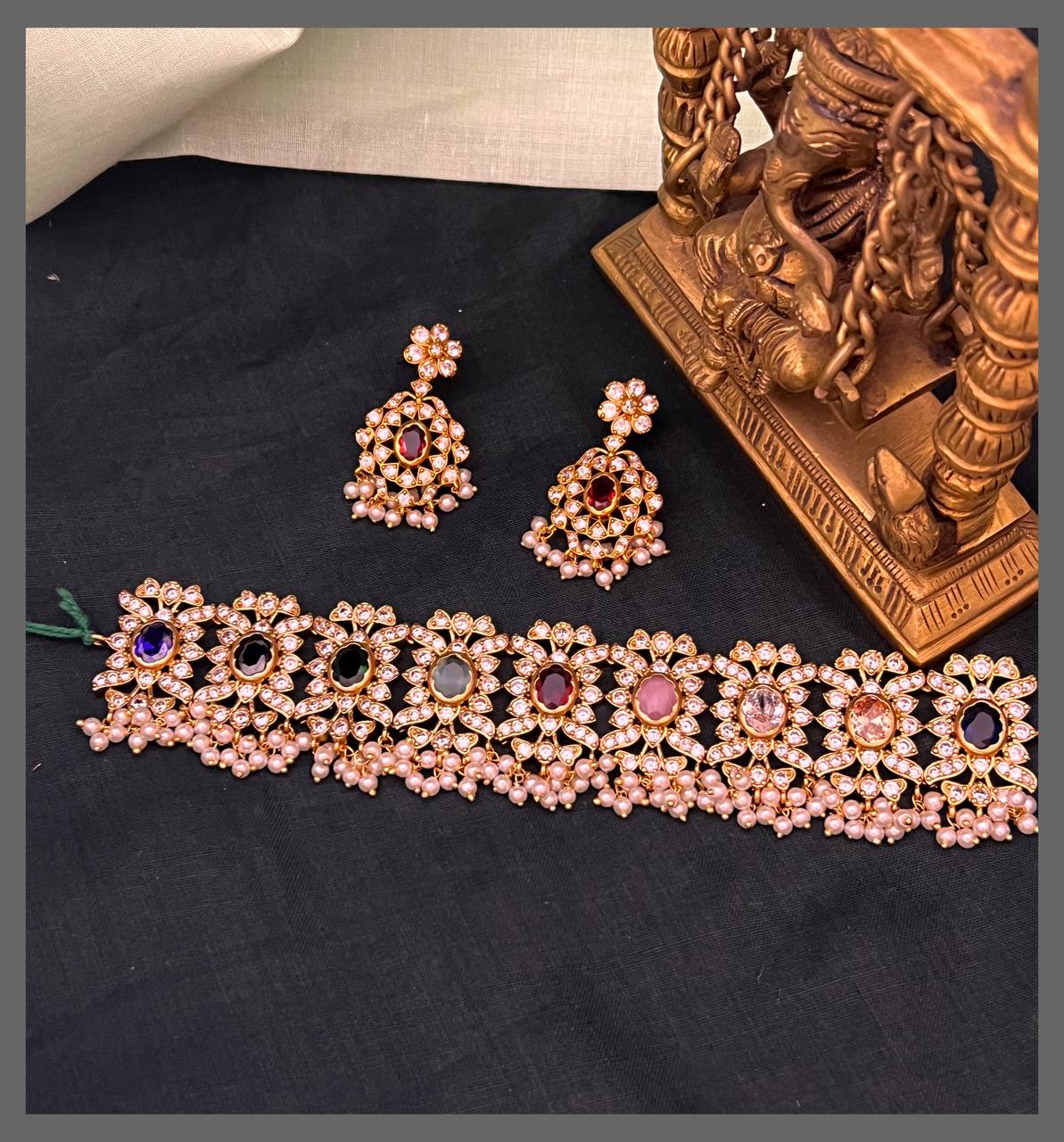 Beautiful Stone Necklace In Naskhi - NN00789