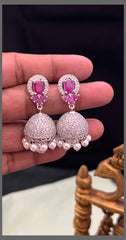 Beautiful white Stone Jhumki Diamond Earring -DE0018