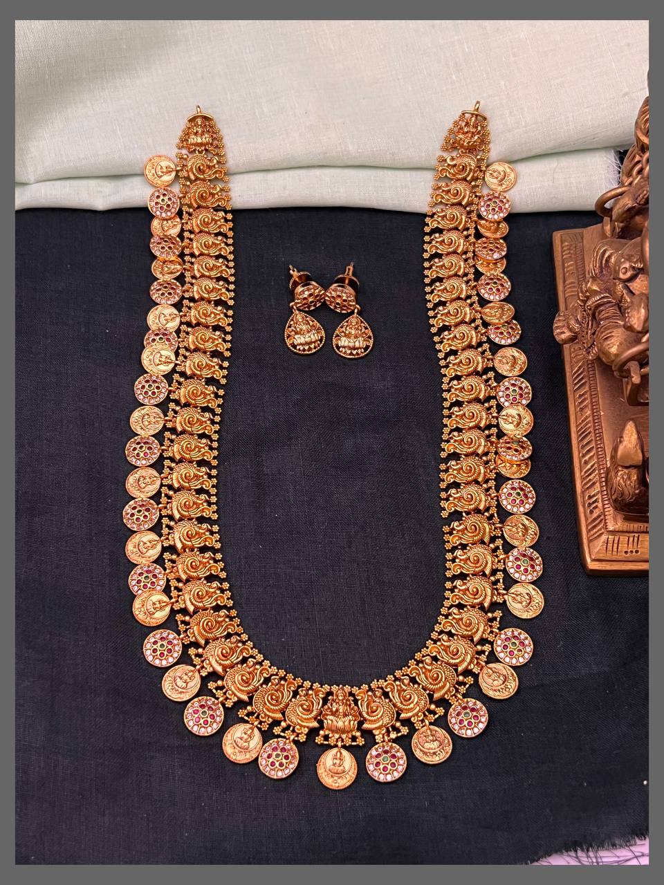 Bottu Haram With Peacock and Lakshmi In Nakshi - NH00376