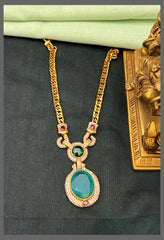 Beautiful Jalebi Necklace With Stone Pendant - NN00801